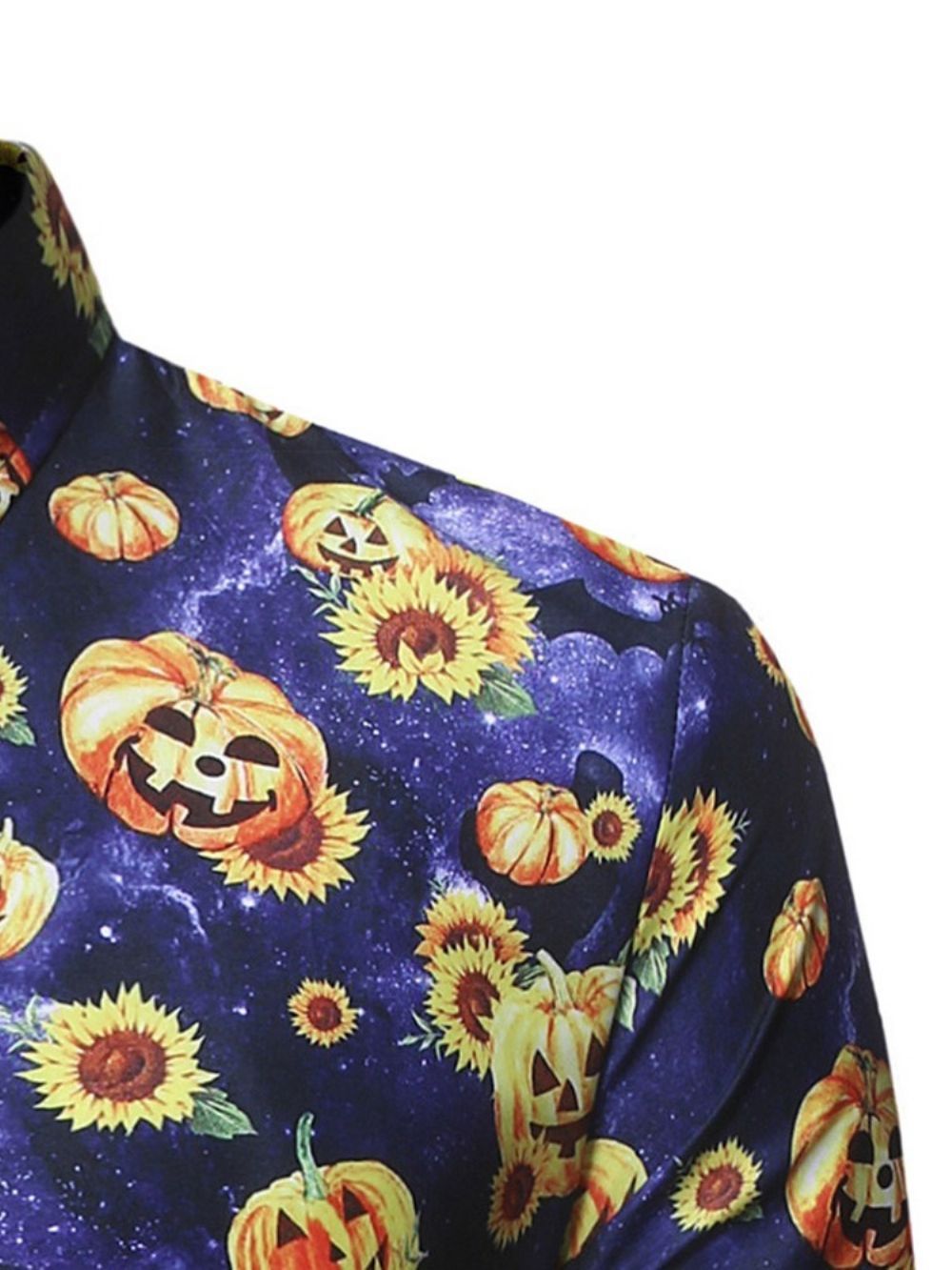 Bloemen Casual Revers Halloween Kostuum Slank Overhemd Heren