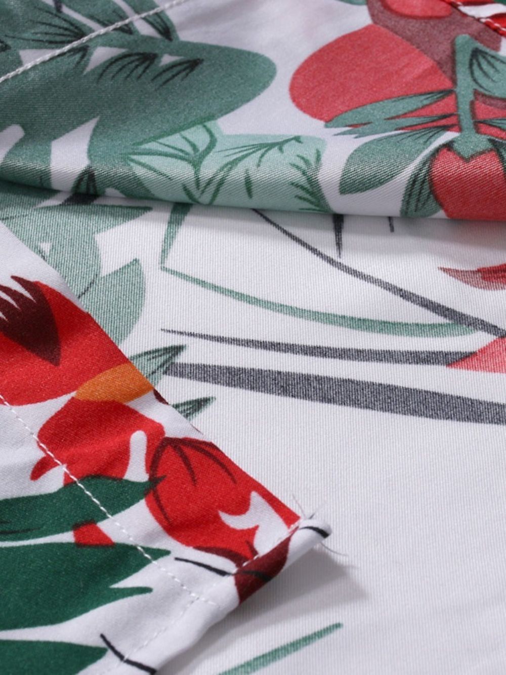 Casual Herenhemd Met Bloemenprint En Enkele Rij Knopen