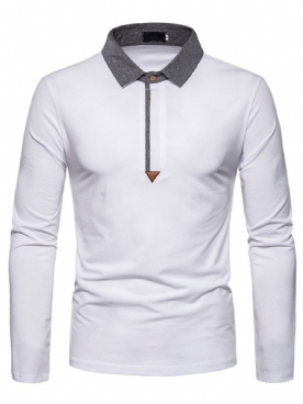 Casual Herenpoloshirt Met Kleurvlakken