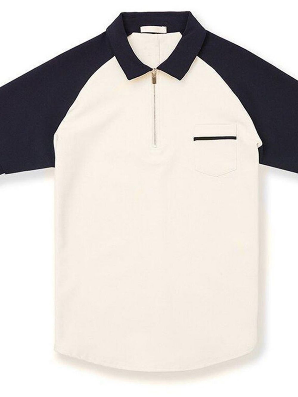 Casual Herenpoloshirt Met Rits En Kleurblok