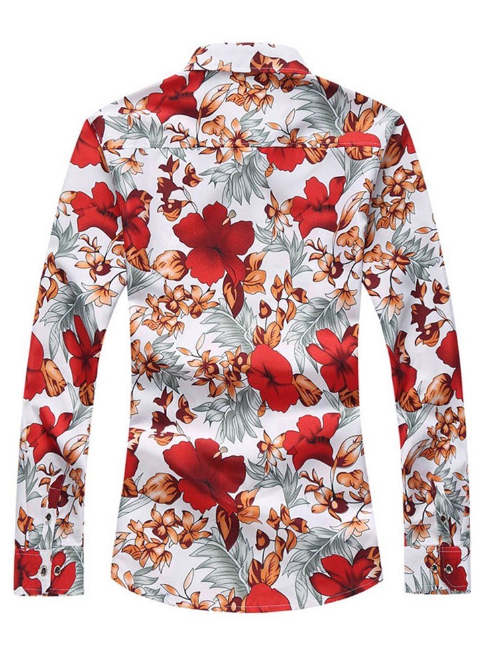 Casual Overhemd Met Lange Mouwen En Bloemenprint Heren