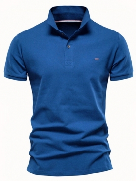 Casual Polohals Effen Mode Poloshirt