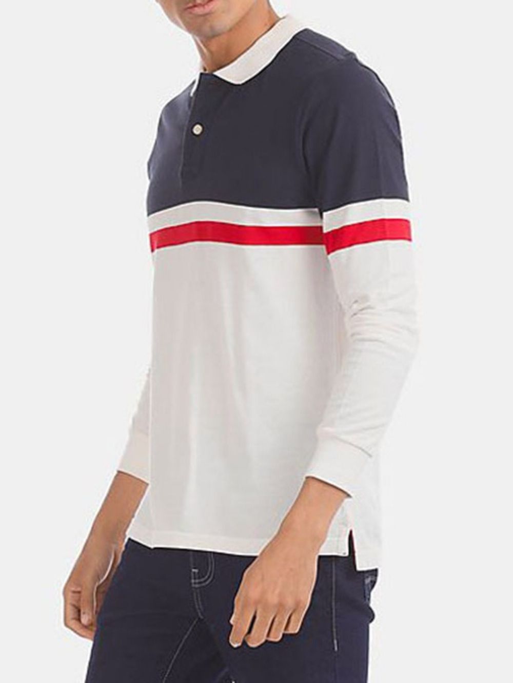 Casual Polohals Kleur Blok Poloshirt Heren