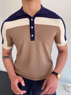 Casual Poloshirt Met Polohals En Kleurblokken