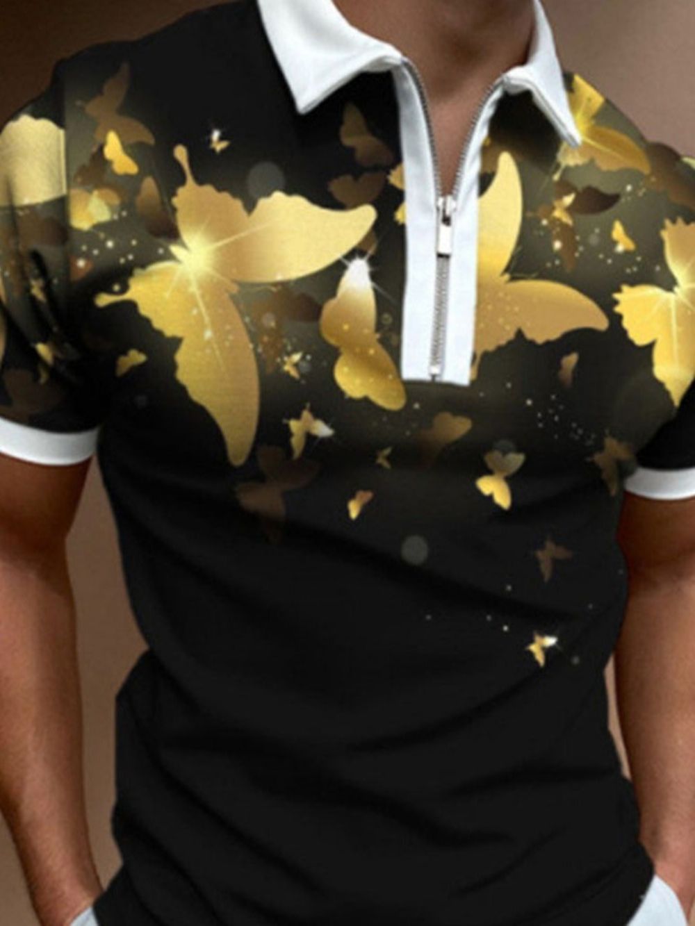 Casual Poloshirt Met Polohals En Print