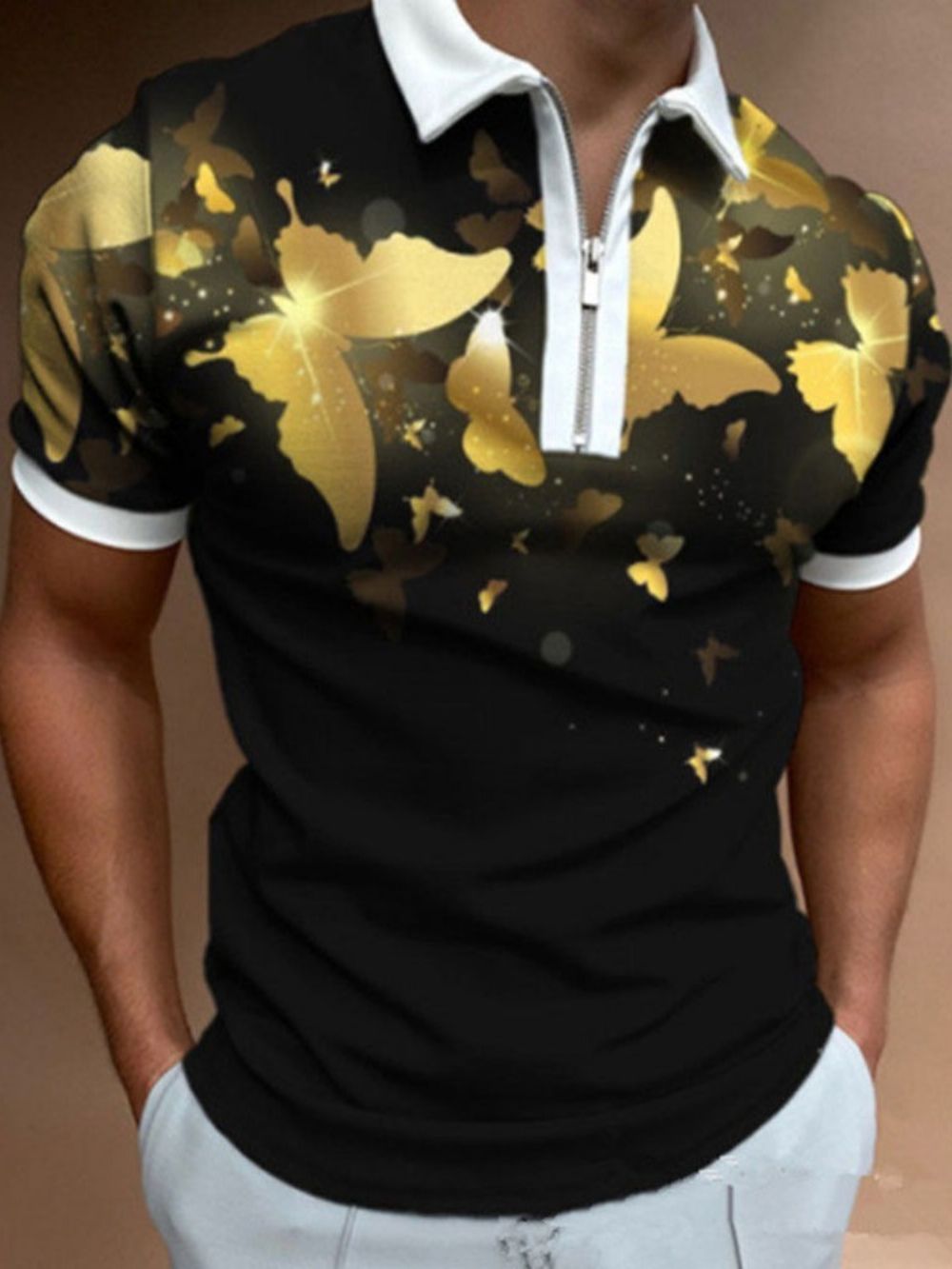 Casual Poloshirt Met Polohals En Print