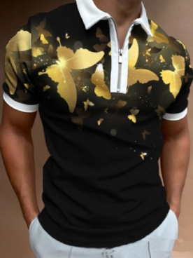 Casual Poloshirt Met Polohals En Print