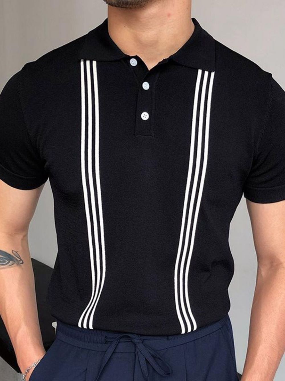 Casual Poloshirt Met Reversstreep