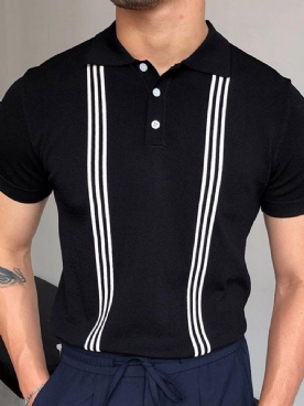 Casual Poloshirt Met Reversstreep