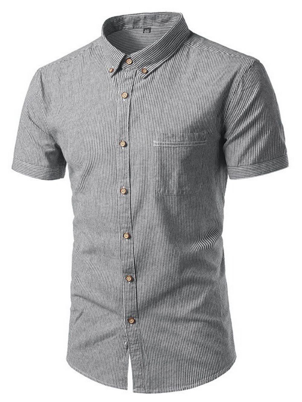 Casual Slim-Fit Herenoverhemd Met Knopen