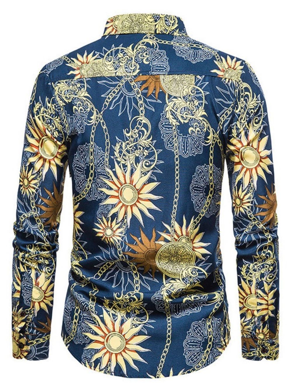 Casual Slim-Fit Herenoverhemd Met Print Revers