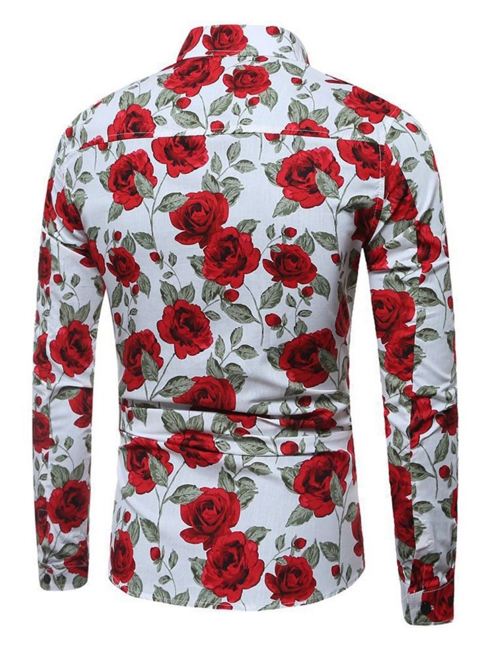 Casual Slim-Herenhemd Met Bloemenprint