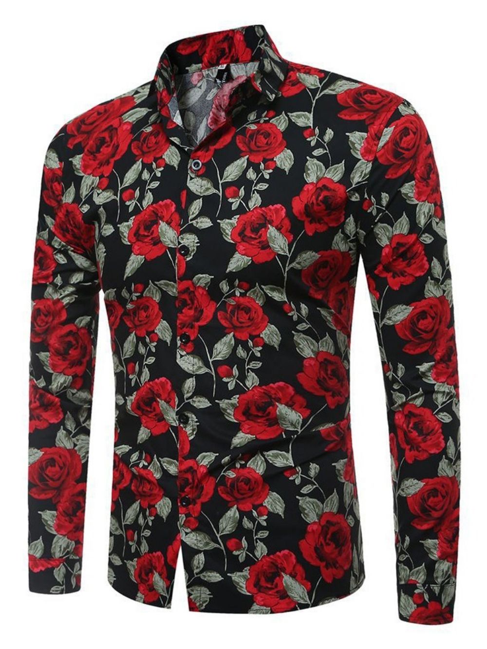 Casual Slim-Herenhemd Met Bloemenprint