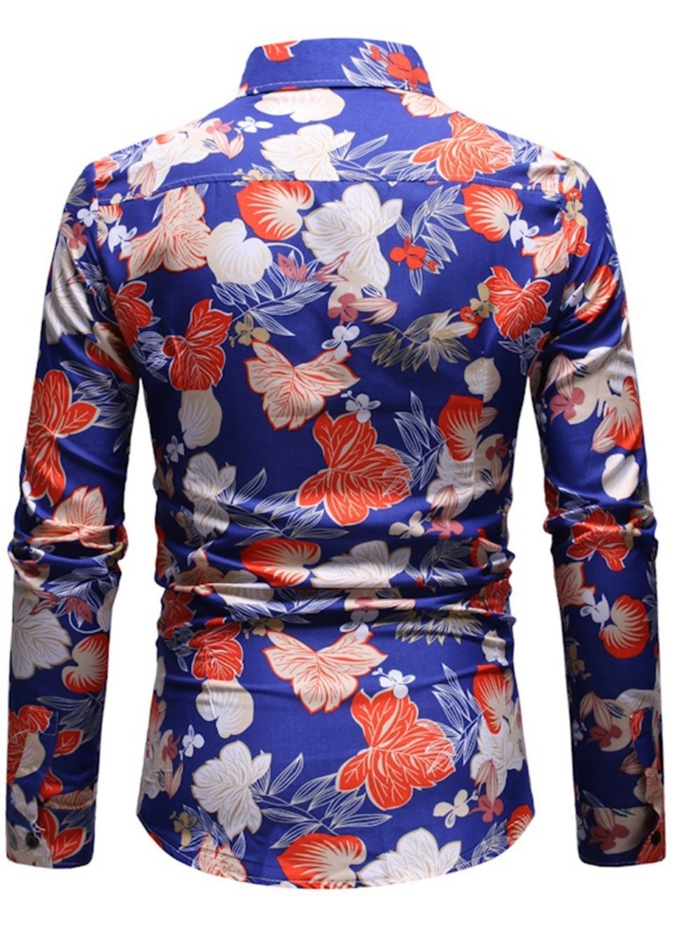 Casual Slim-Herenhemd Met Bloemenprint