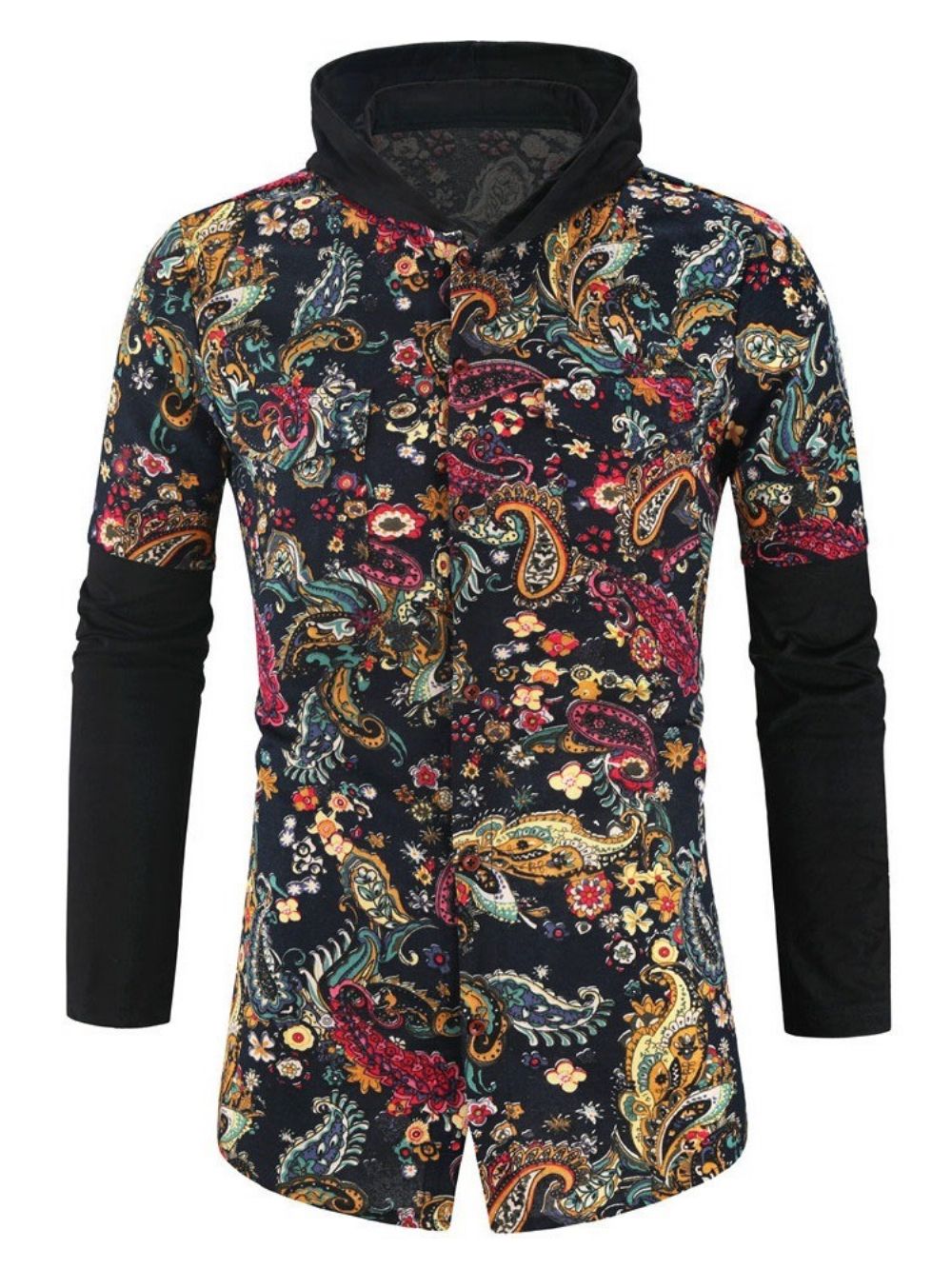 Casual Slim-Shirt Heren Met Bloemenprint