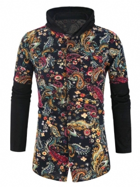 Casual Slim-Shirt Heren Met Bloemenprint