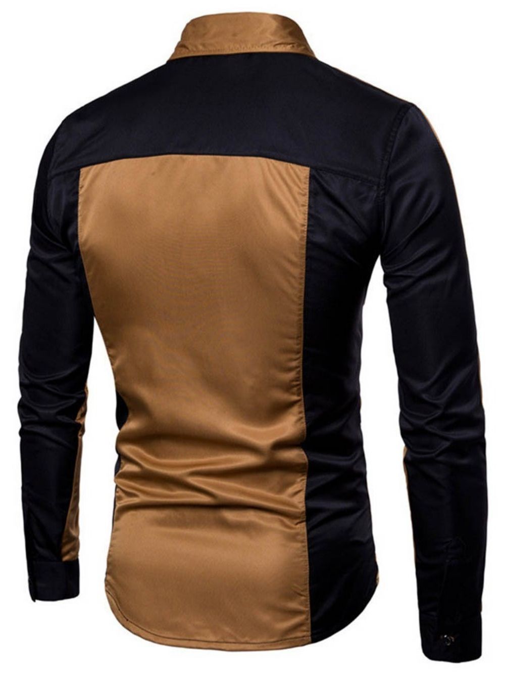 Casual Slim-Shirt Heren Met Kleurblokken