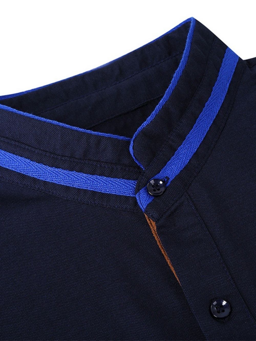 Europees Poloshirt Met Opstaande Kraag En Kleurblokken