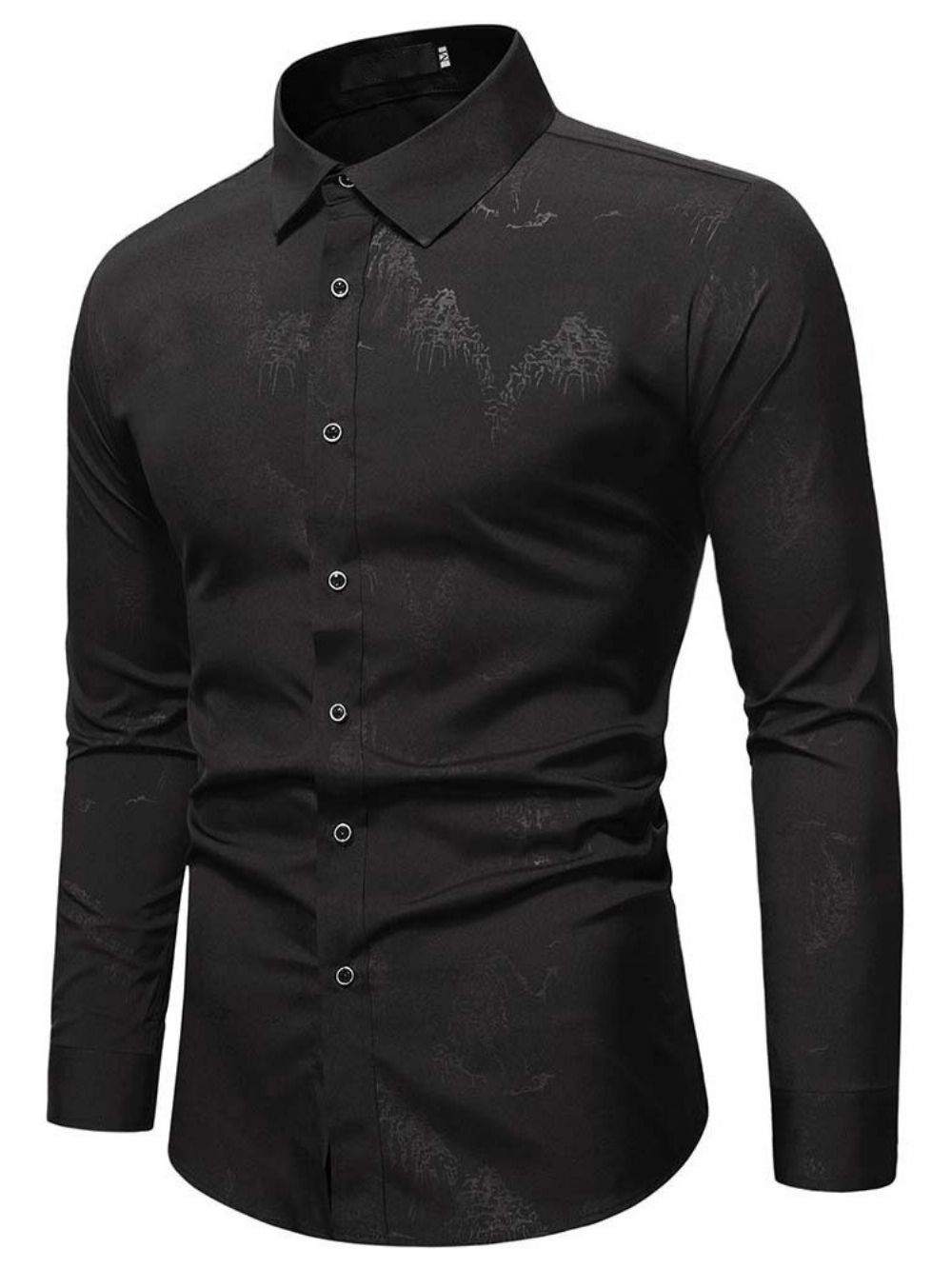 Europese Revers Print Lente Mode Slim Shirt