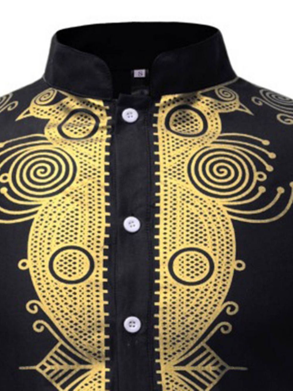 Losvallend Herenoverhemd Met Afrikaanse Mode Dashiki-Print