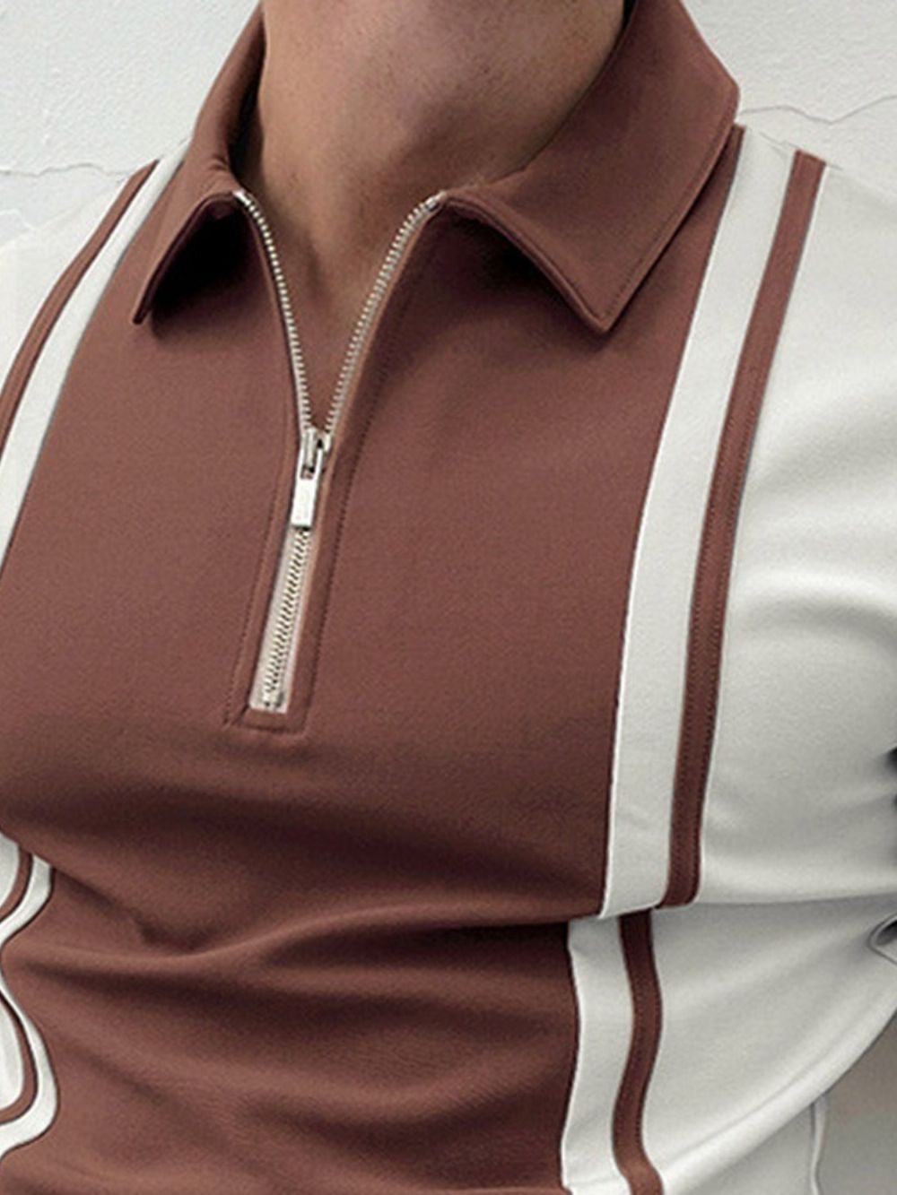 Mode Polohals Poloshirt Met Kleurvlakken