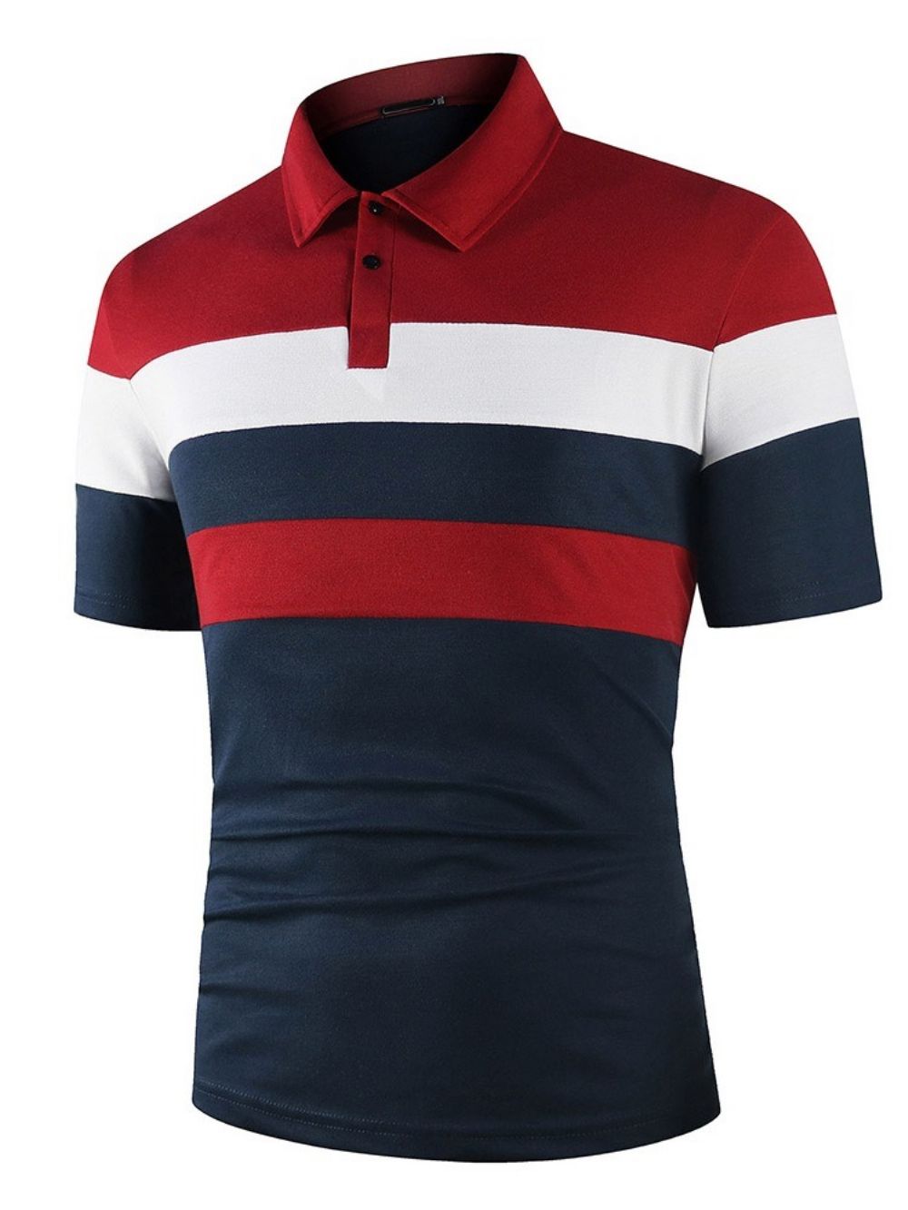 Polo Nek Kleurblok Patchwork Mode Poloshirt