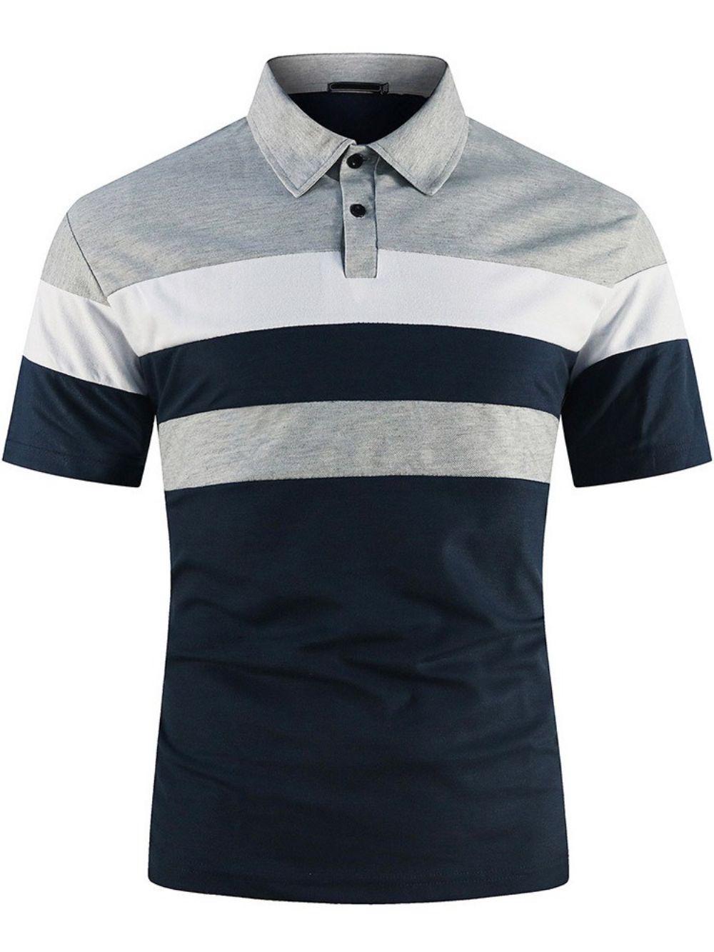 Polo Nek Kleurblok Patchwork Mode Poloshirt