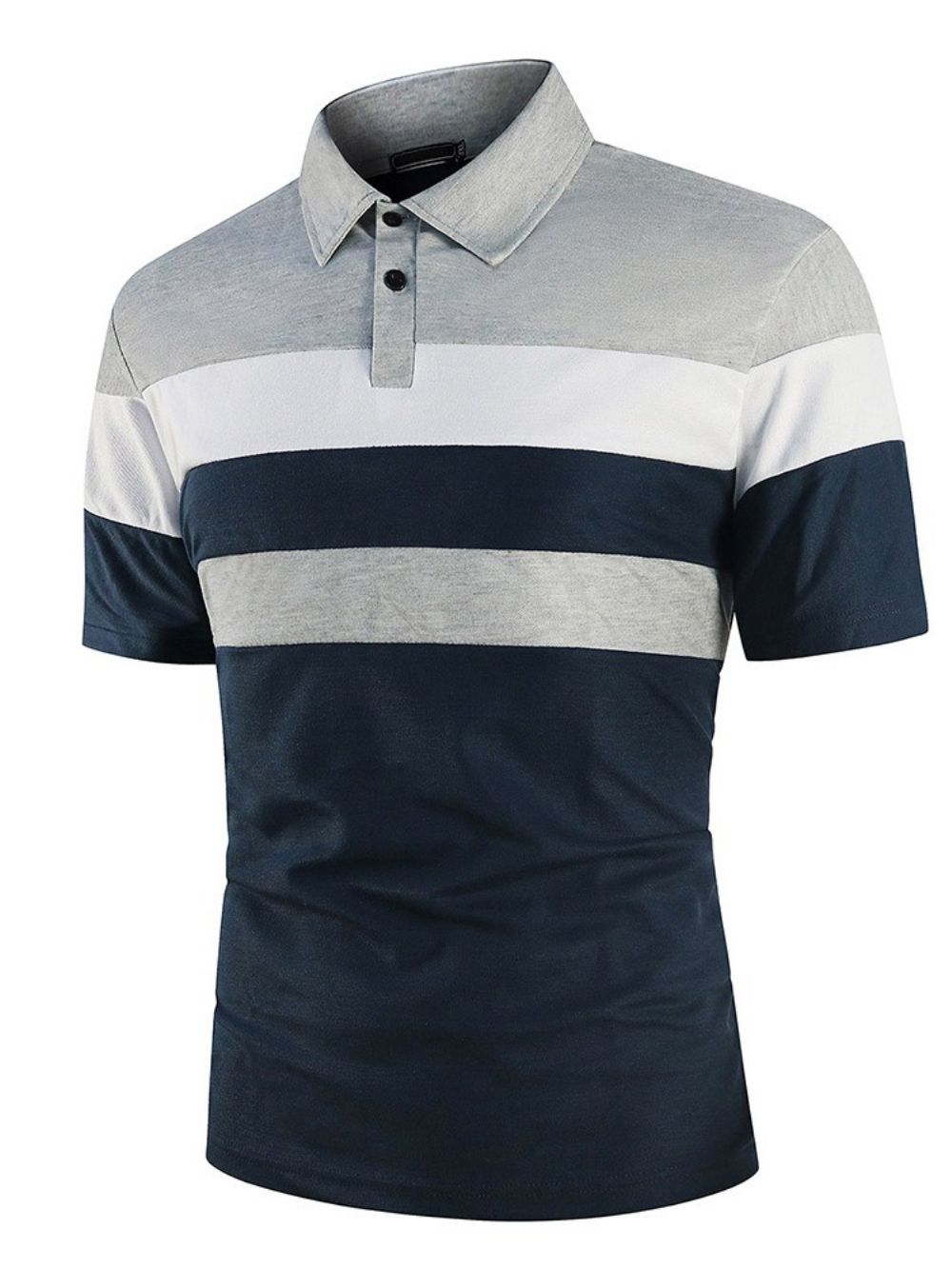 Polo Nek Kleurblok Patchwork Mode Poloshirt