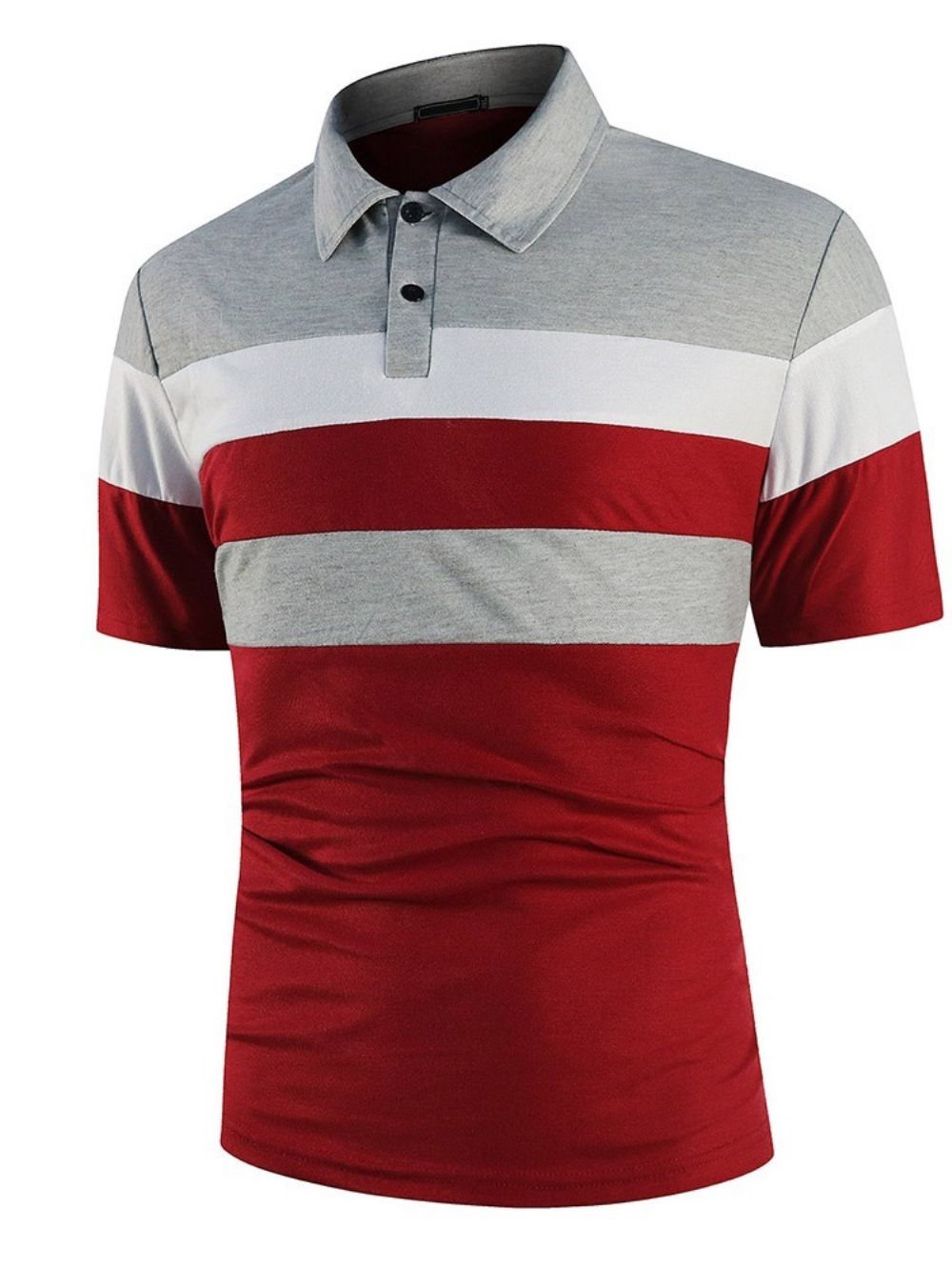 Polo Nek Kleurblok Patchwork Mode Poloshirt