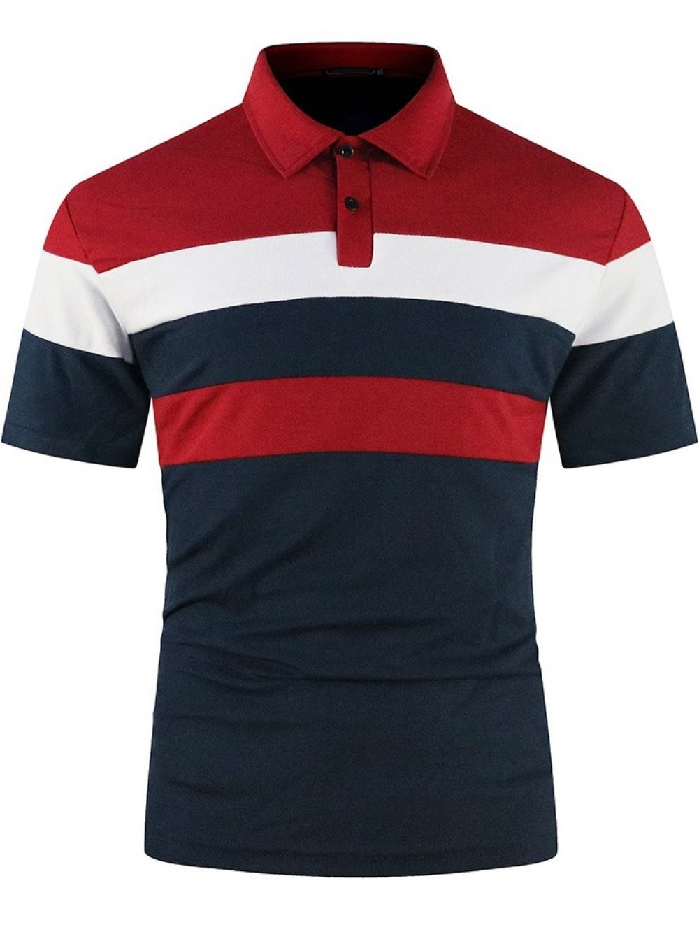 Polo Nek Kleurblok Patchwork Mode Poloshirt