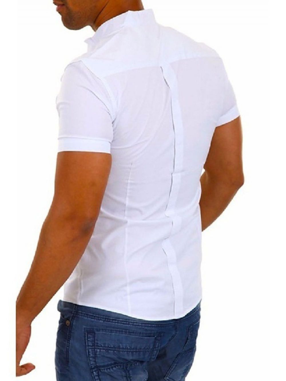 Revers Casual Effen Slim Single-Breasted Herenoverhemd