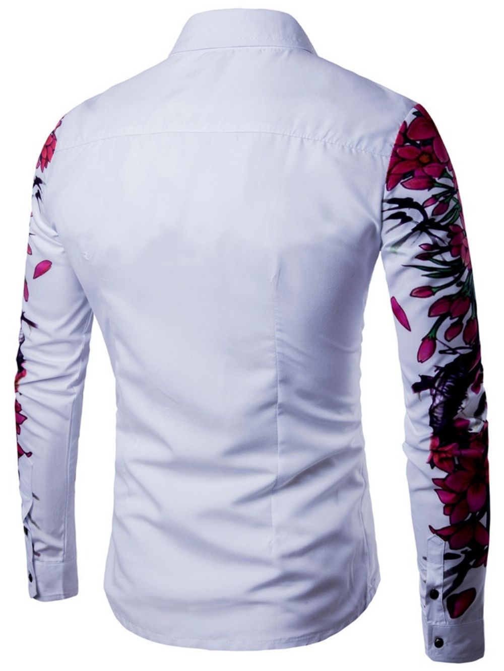 Slim Casual Herenoverhemd Met Revers Bloemenprint