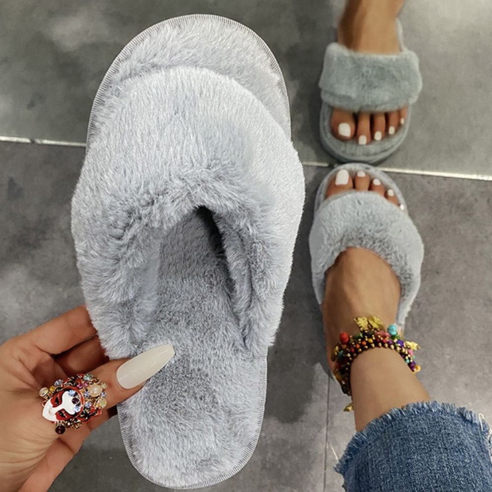 Teenslipper Instapper Plat Met Effen Pantoffels