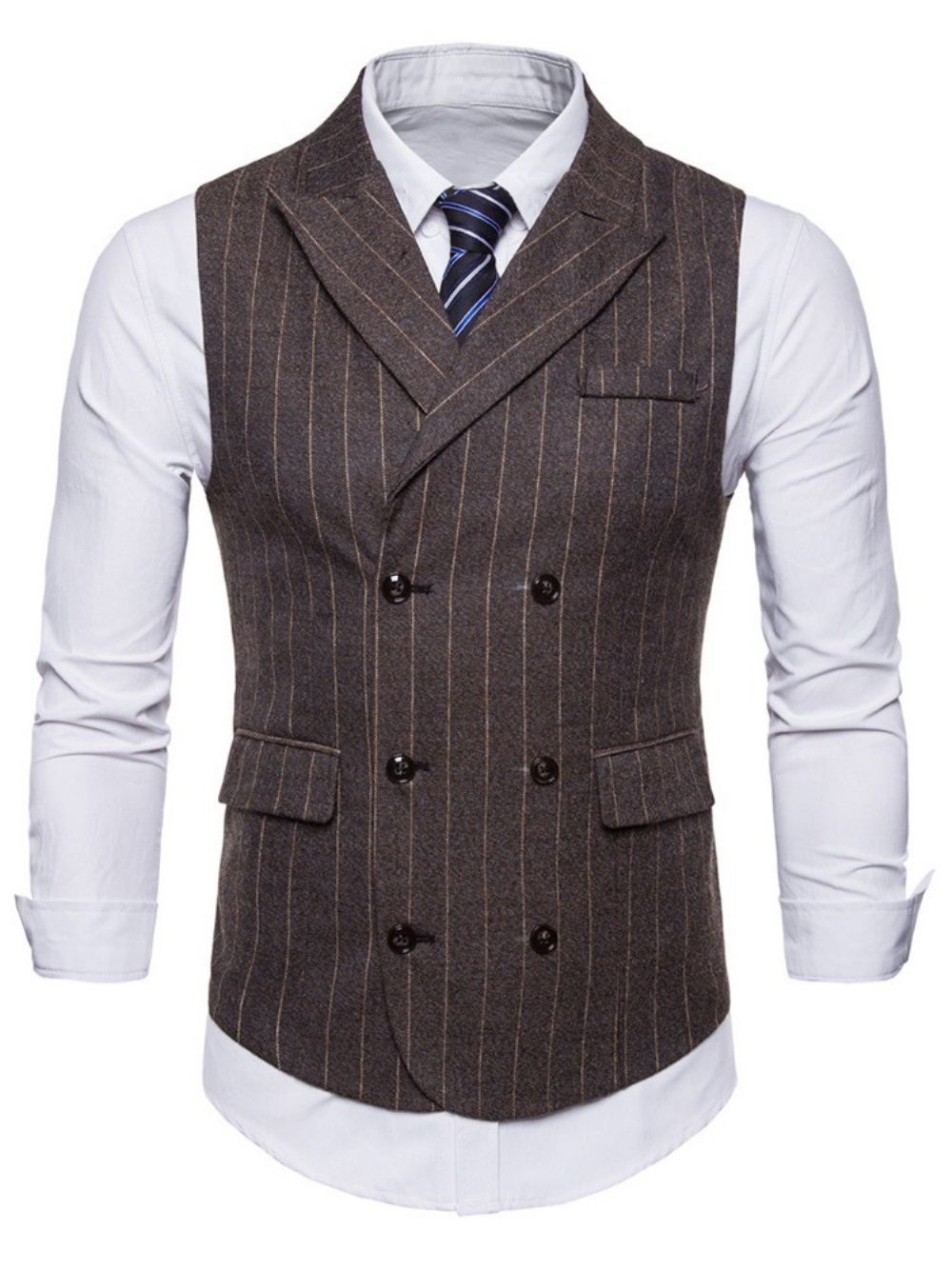 Casual Vest Heren Met Dubbele Bretels En Revers