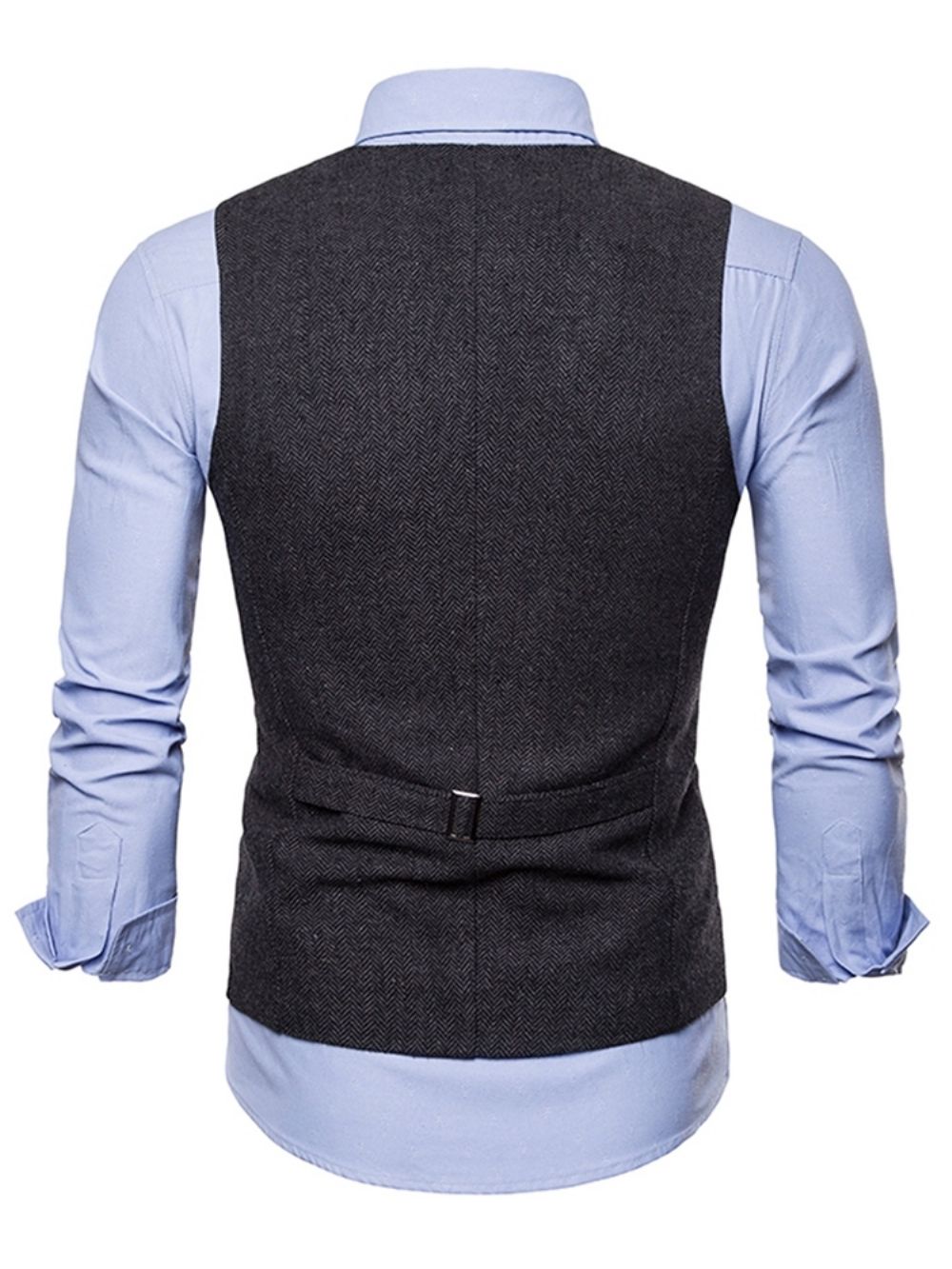 Effen Single-Breasted Casual Vest Heren