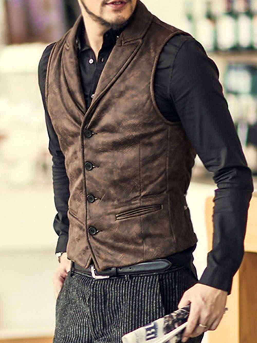 Europees Herfstgilet Met Revers