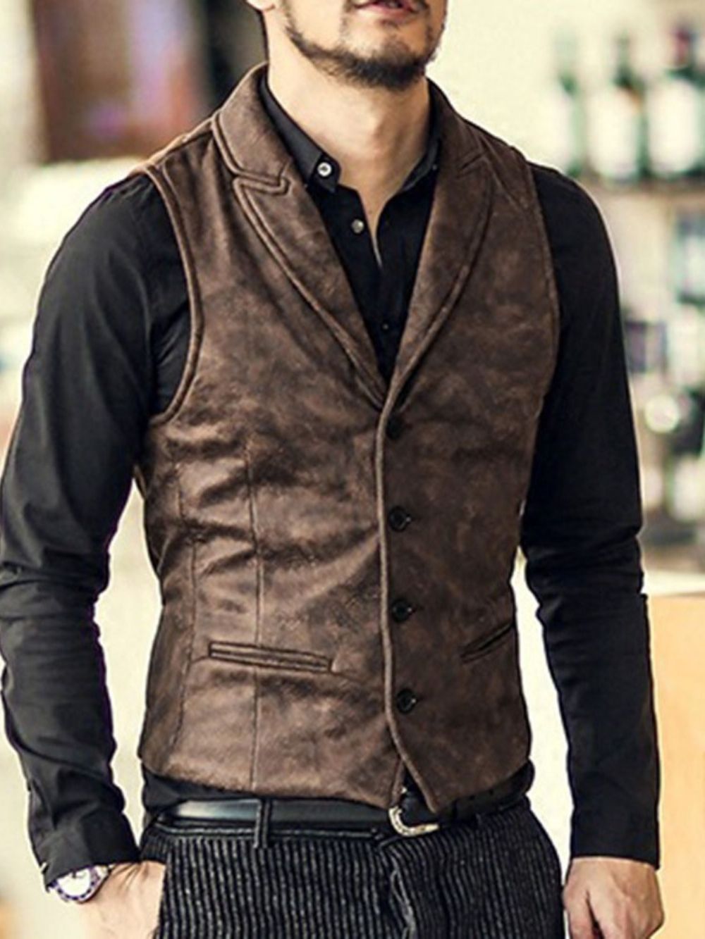 Europees Herfstgilet Met Revers