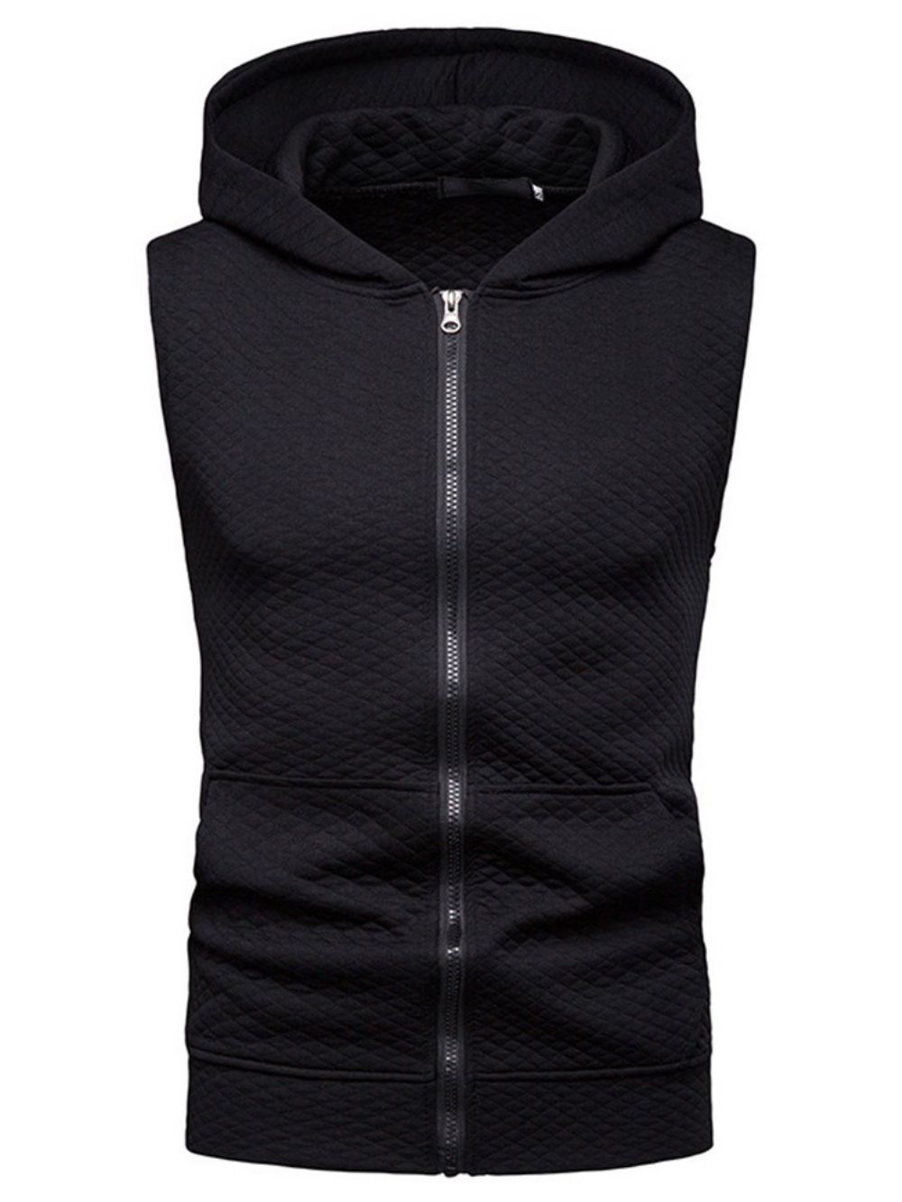 Heren Casual Vest Met Capuchon En Effen Capuchon