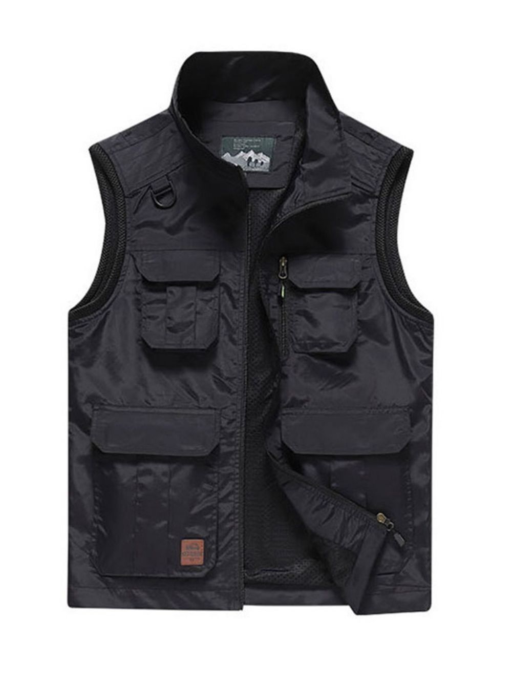 Kleurblok Opstaande Kraag Rits Casual Lente Gilet Heren