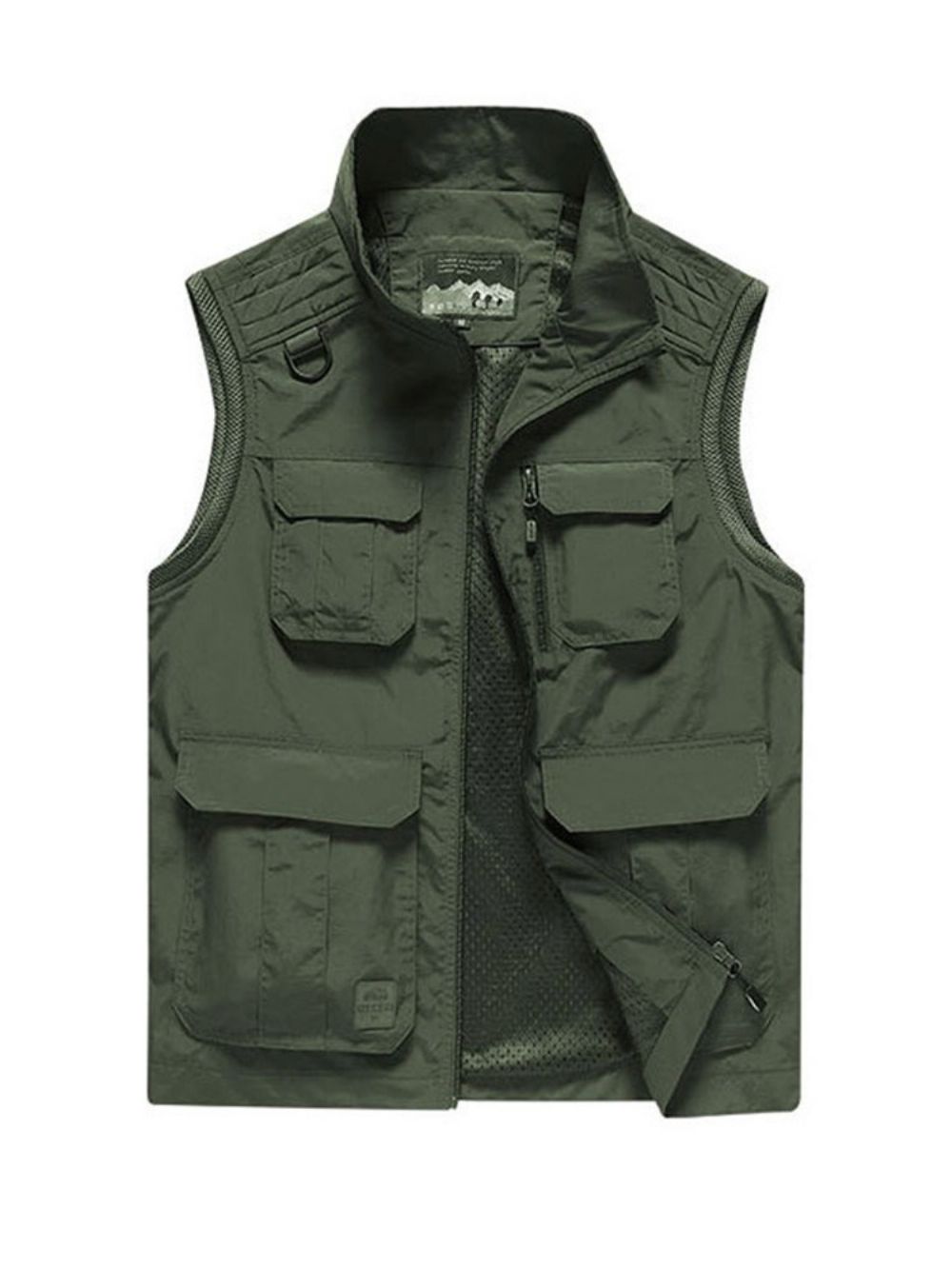 Kleurblok Opstaande Kraag Rits Casual Lente Gilet Heren