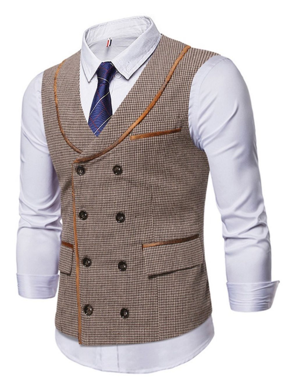 Knoop Kleurblok Lente Double-Breasted Gilet