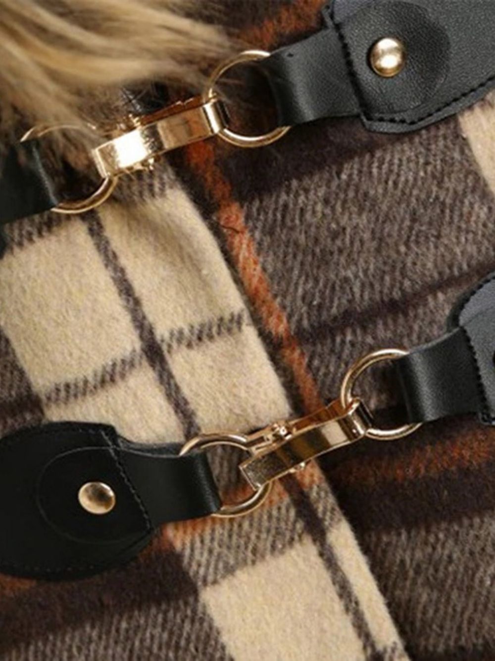 Lange Winterjas Met Hoornknopen Slim Patchwork