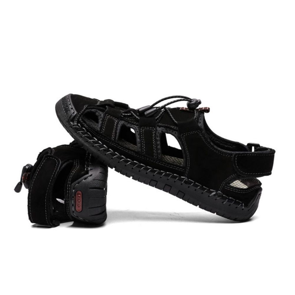 Eenvoudige Holle Herensandalen Met Klittenband