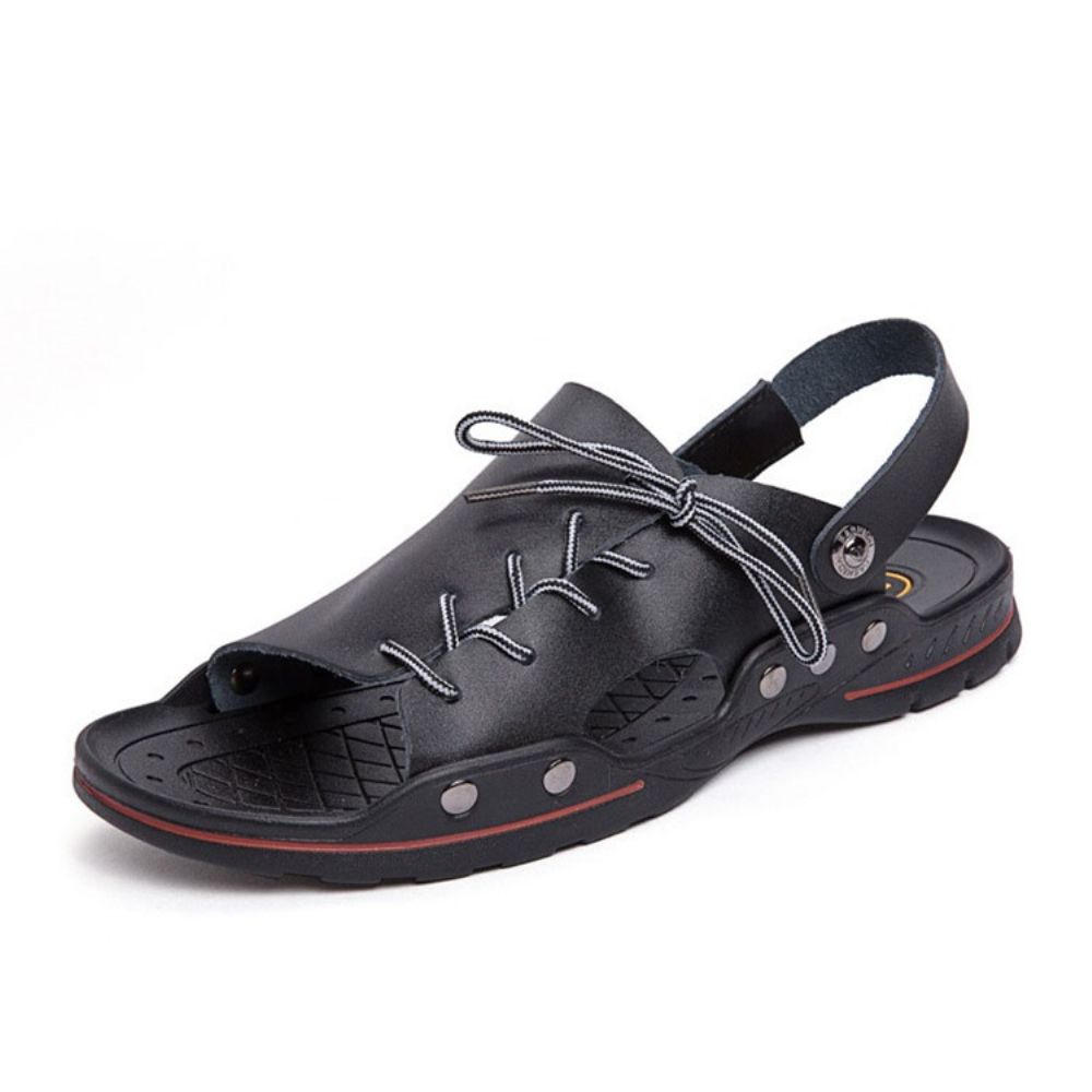 Eenvoudige Pu-Instapsandalen Heren