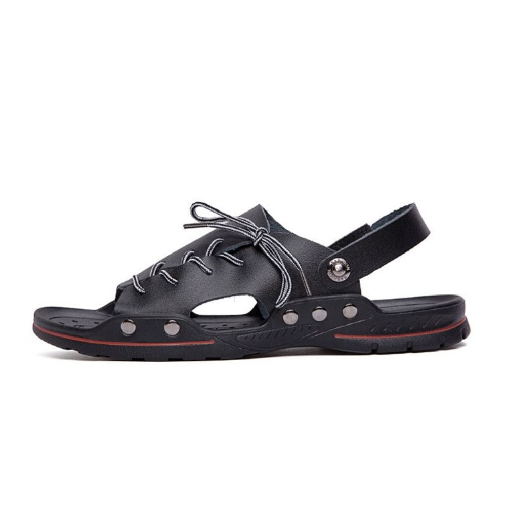 Eenvoudige Pu-Instapsandalen Heren