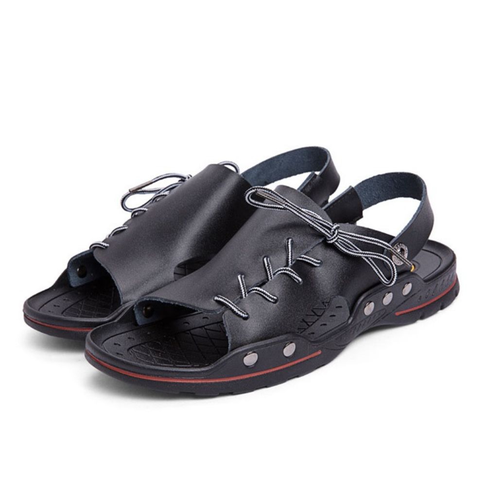 Eenvoudige Pu-Instapsandalen Heren