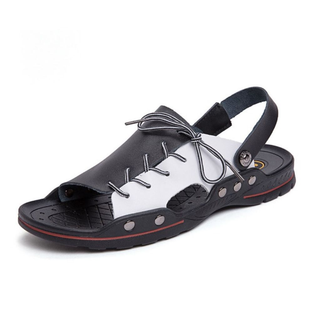 Eenvoudige Pu-Instapsandalen Heren