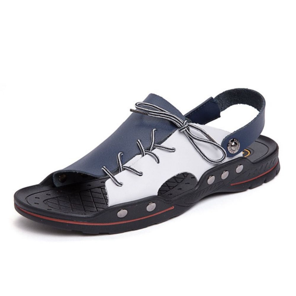 Eenvoudige Pu-Instapsandalen Heren