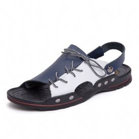 Eenvoudige Pu-Instapsandalen Heren