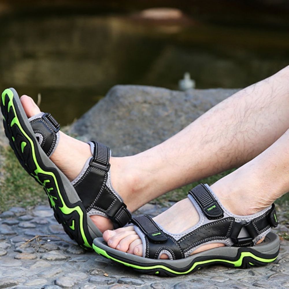 Sandalen Heren Met Kleurblok En Klittenband